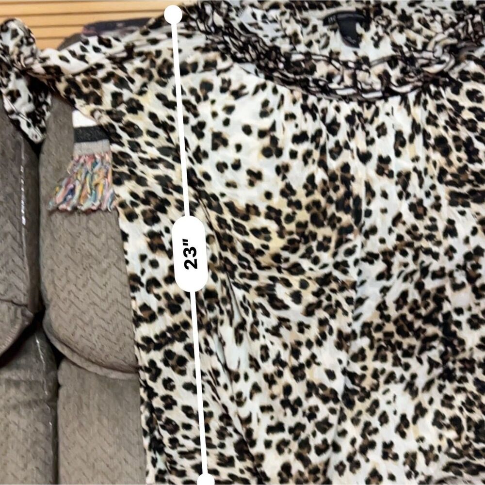 INC International Concepts Woman 2X Animal Print Ruffle Neck Top - Picture 6 of 6